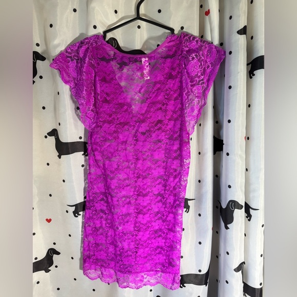 Lace V-Neck Sleepwear in Purple - Picture 4 of 6
